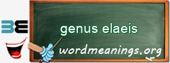 WordMeaning blackboard for genus elaeis